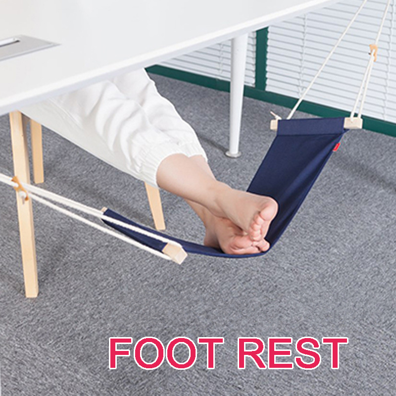 Woqi Foot Hammock Under Desk | Adjustable Desk Foot Rest Hammock Office | Bamboo Hammock for Feet Suitable for All Desk