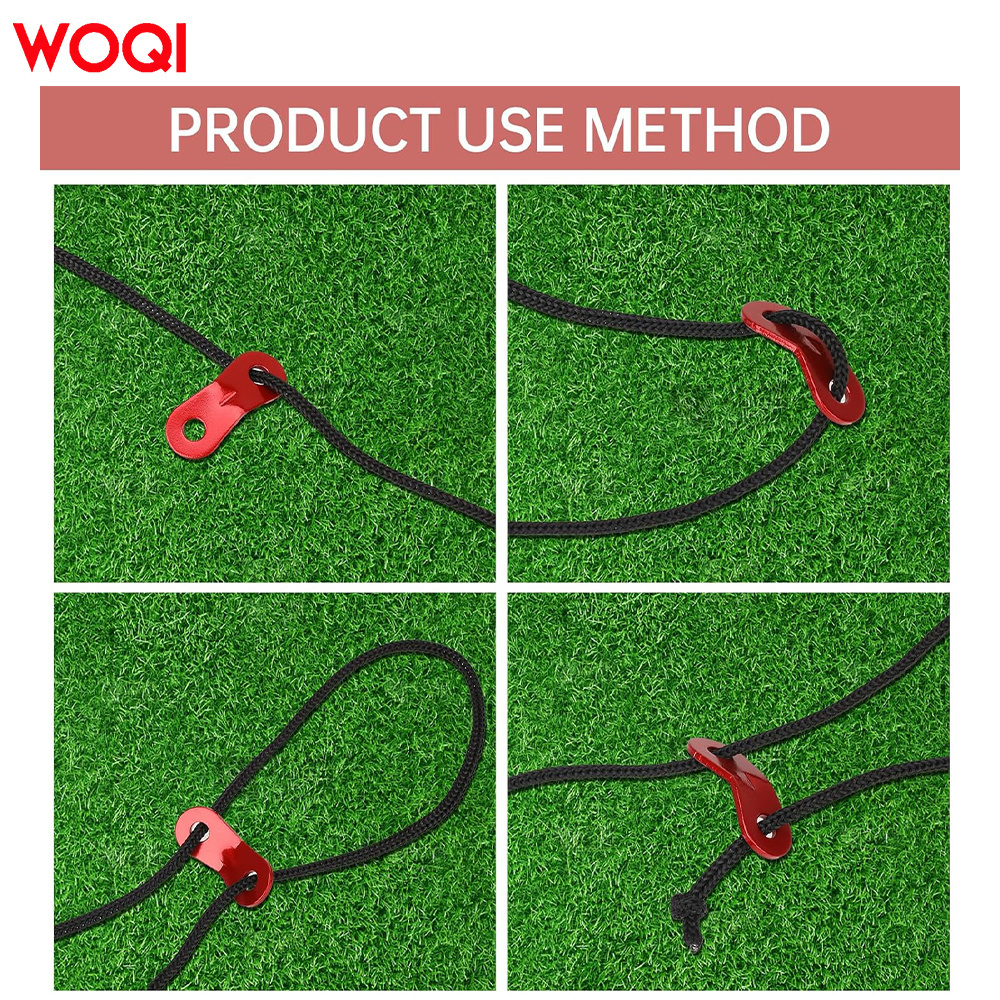 WOQI Red Rope Adjuster Tensioner Tent Rope Tensioner Cable Adjuster Camping Fastener