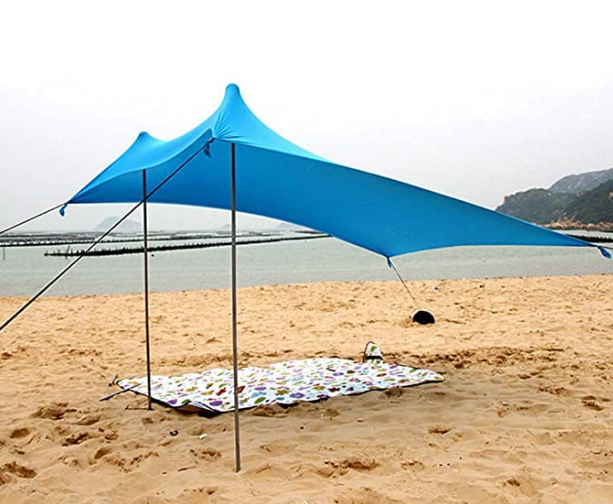 Woqi Sunshade Canopy Camping Rain Fly Tarp Beach SunShade Beach Tent Sun Shelter Tarp Tent For Travel