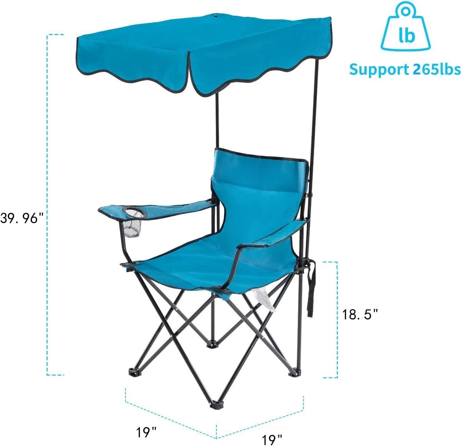 Woqi Outdoor Camping Chair Beach Chair with Canopy Shade Portable Folding with Shade Canopy Heavy Duty