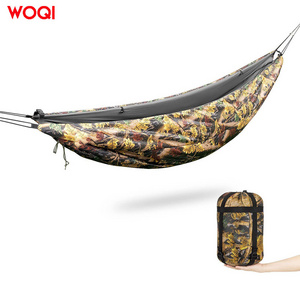 WOQI is safe convenient sturdy and reliable suitable for outdoor picnics travel camping nylon warm camouflage hammocks