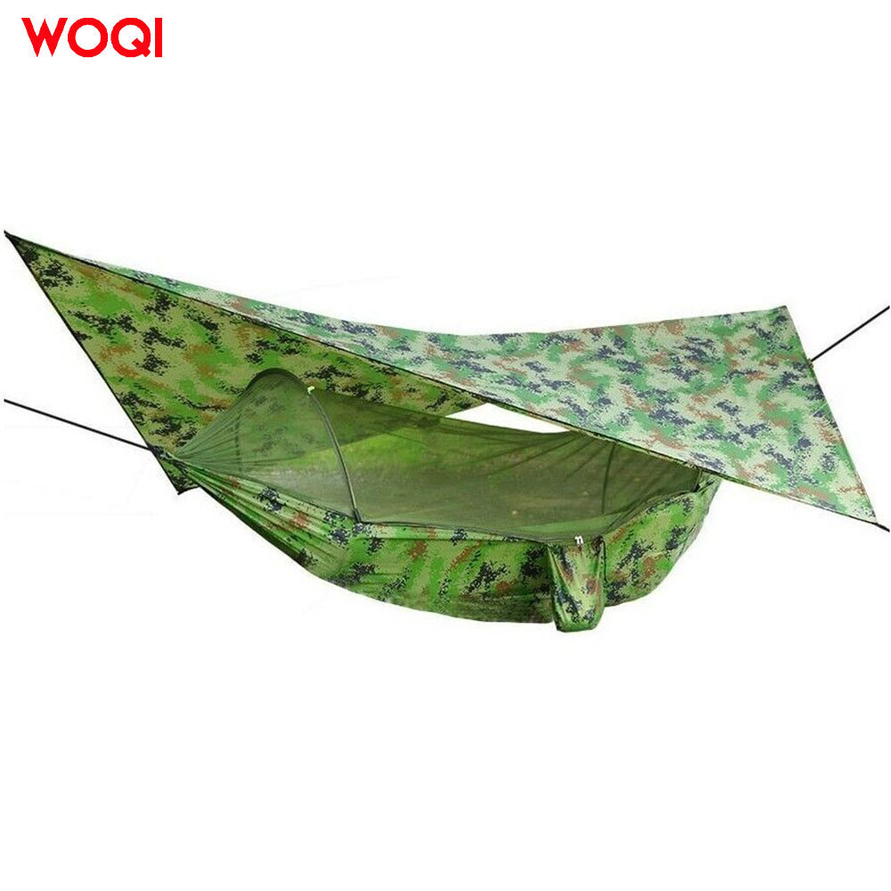 WOQI Portable Travel Hiking Outdoor Mosquito proof and Waterproof Mosquito Net Tent Hanging Bed with Waterproof Canopy