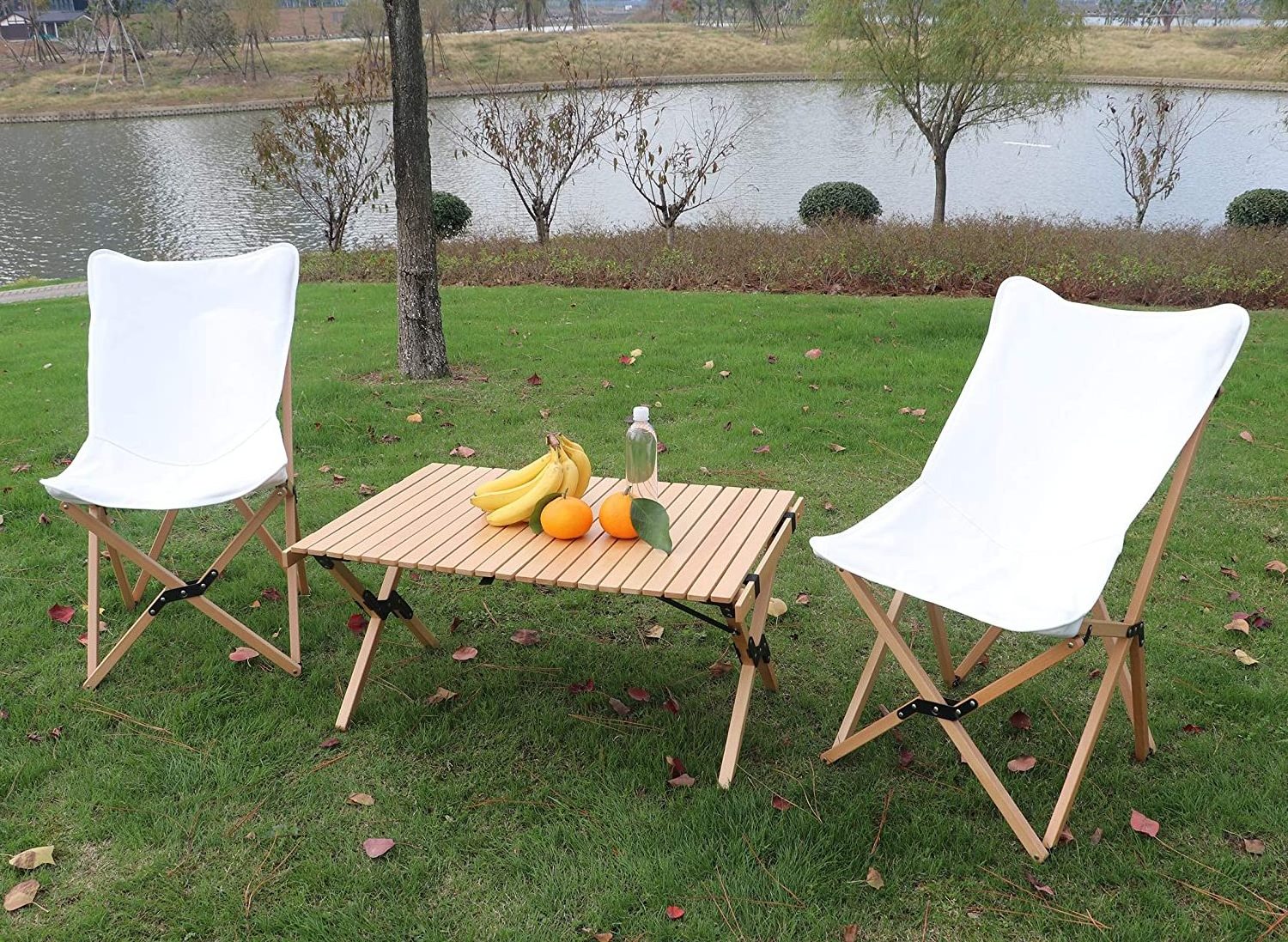 Woqi High quality ju wood chair folding for outdoor camping  Garden beach picnic chairs