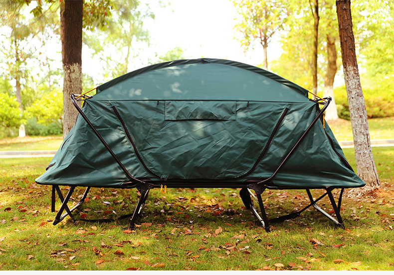 WOQI wholesale windproof double rainproof off the ground thickened portable folding Oxford tent for camping