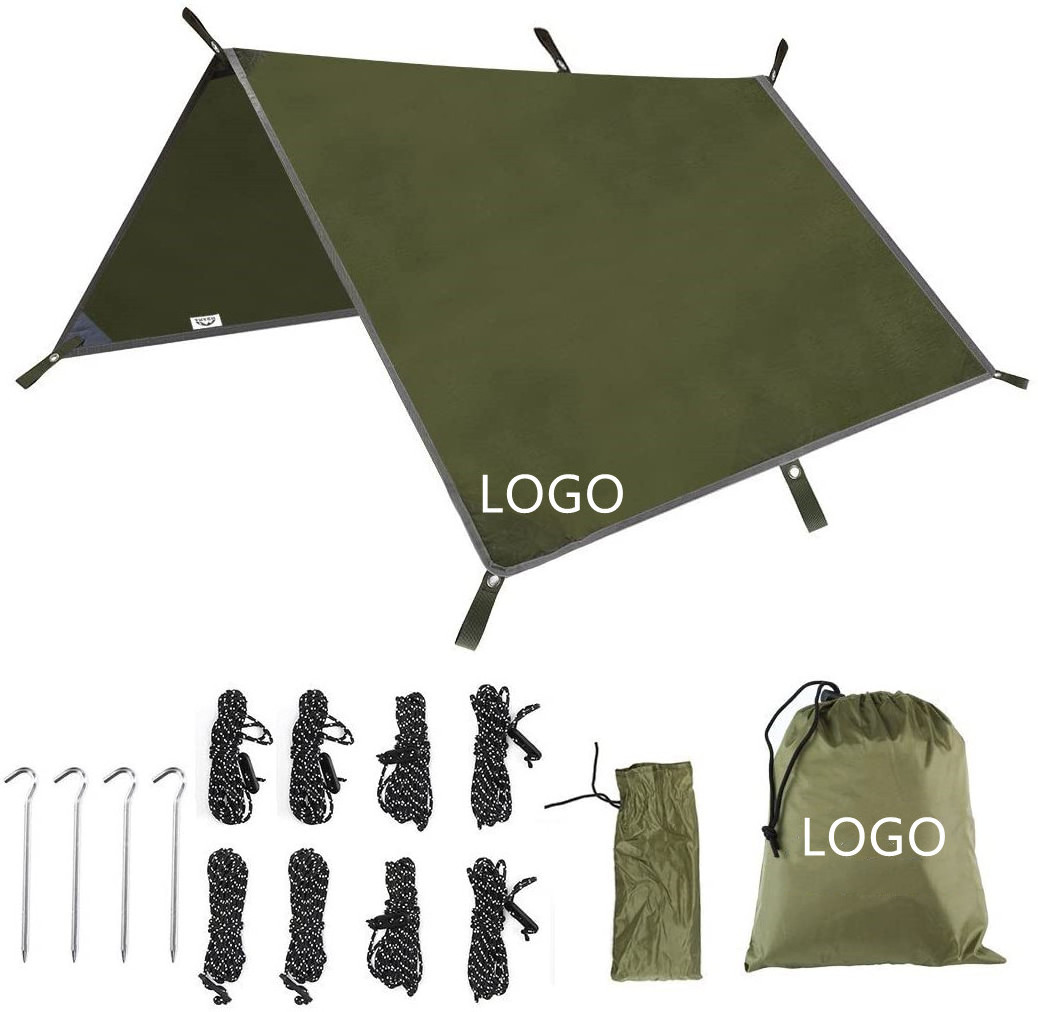 Woqi camping hammock  outdoor   210T 70D Nylon hammock with mosquito net and  Rain Fly Tarp  camo color