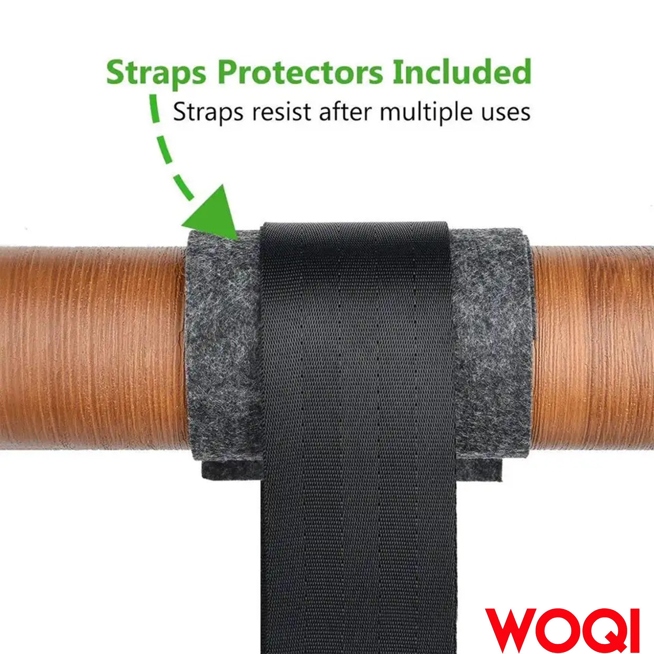 Woqi Adjustable Long Straps Holds 2000lbs with Safer Lock Snap Carabiner Hooks Tree Swing Straps Hanging Kit