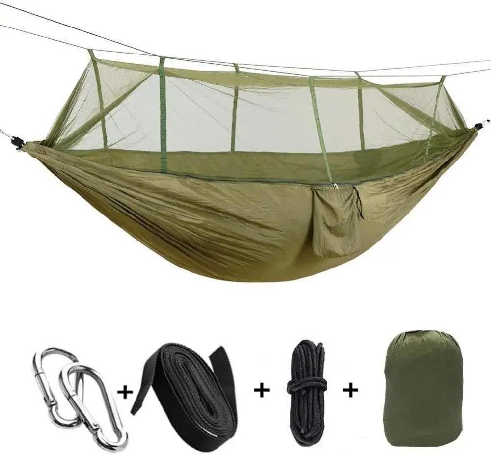 Woqi Cheap Single & Double Outdoor Camping  net nylon jungle Mosquito hammock