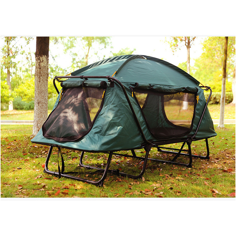 WOQI wholesale windproof double rainproof off the ground thickened portable folding Oxford tent for camping