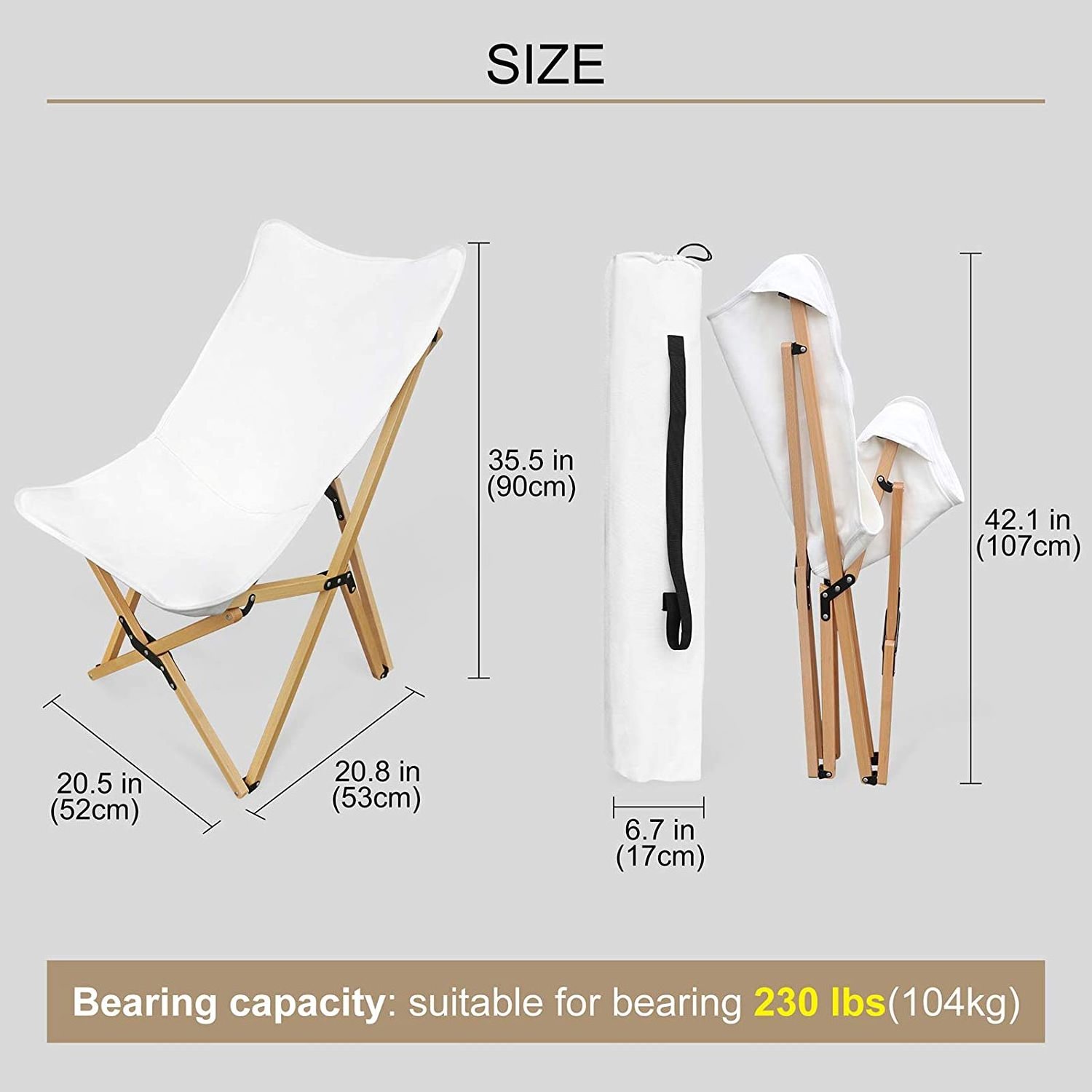 Woqi High quality ju wood chair folding for outdoor camping  Garden beach picnic chairs