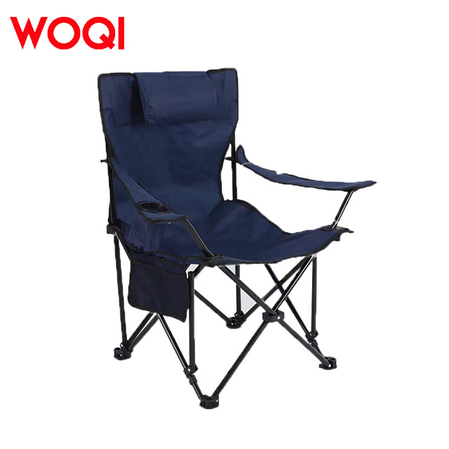 WOQI Outdoor Portable Leisure Camping Sitting and Lying Dual purpose Folding Chair with Feet Stool Beach Armchair