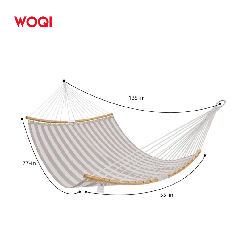 WOQI Manufacturer Heavy Duty Quick Dry Knit Canvas Double Hammock with Camping Accessories for Camping