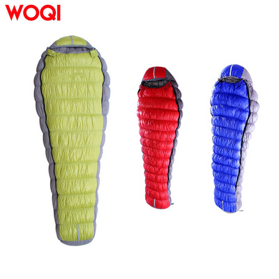 WOQI Winter Outdoor Waterproof Camping Down Sleeping Bag, 800T Filled Goose Down Sleeping Bag