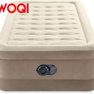 WOQI Single Inflatable Mattress with  Built-in Pump - Flocked, Easy to Inflatable, Waterproof Portable Inflatable Bed