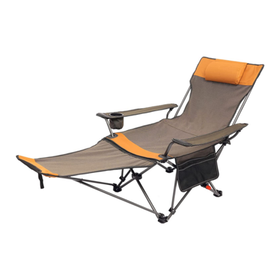 Woqi Lightweight Reclining Lounge Chairs with Pillow Cup Holder and Side Pocket for Outdoor Camping Chair