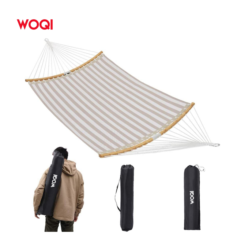 WOQI Manufacturer Heavy Duty Quick Dry Knit Canvas Double Hammock with Camping Accessories for Camping