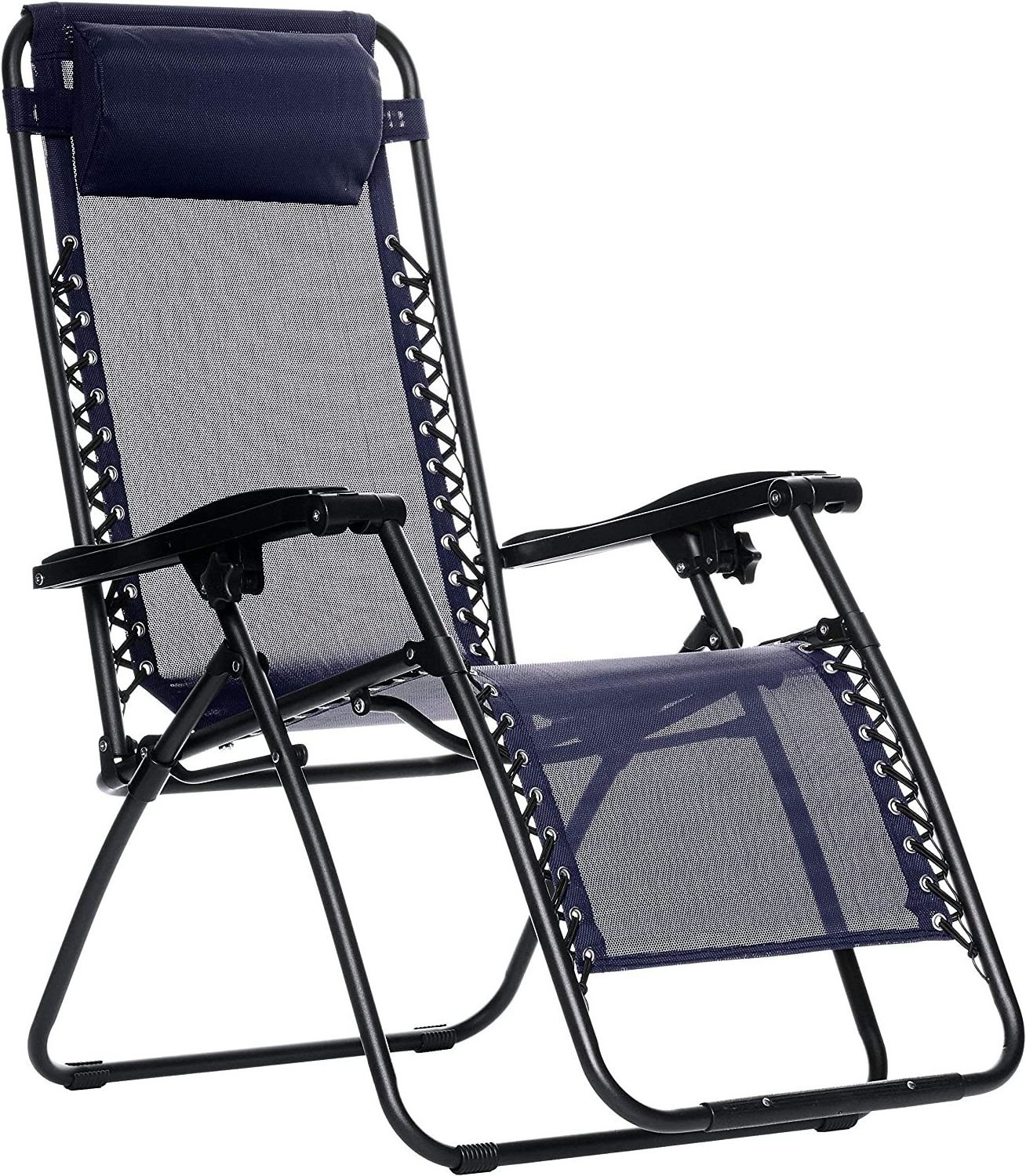 WOQI Lawn Chair Reclining Lounge Chair with Side table and Pillow padded zero gravity chair