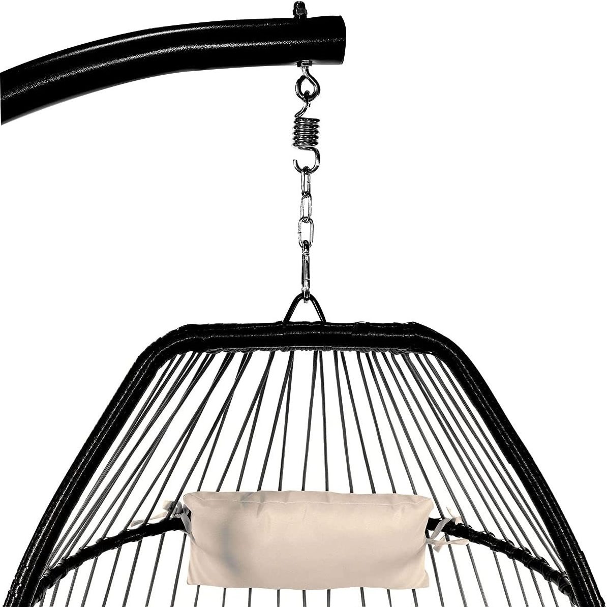 Woqi Outdoor Furniture Indoor Wicker Rattan Garden swings Hanging Egg Swing Chair With Metal Stand