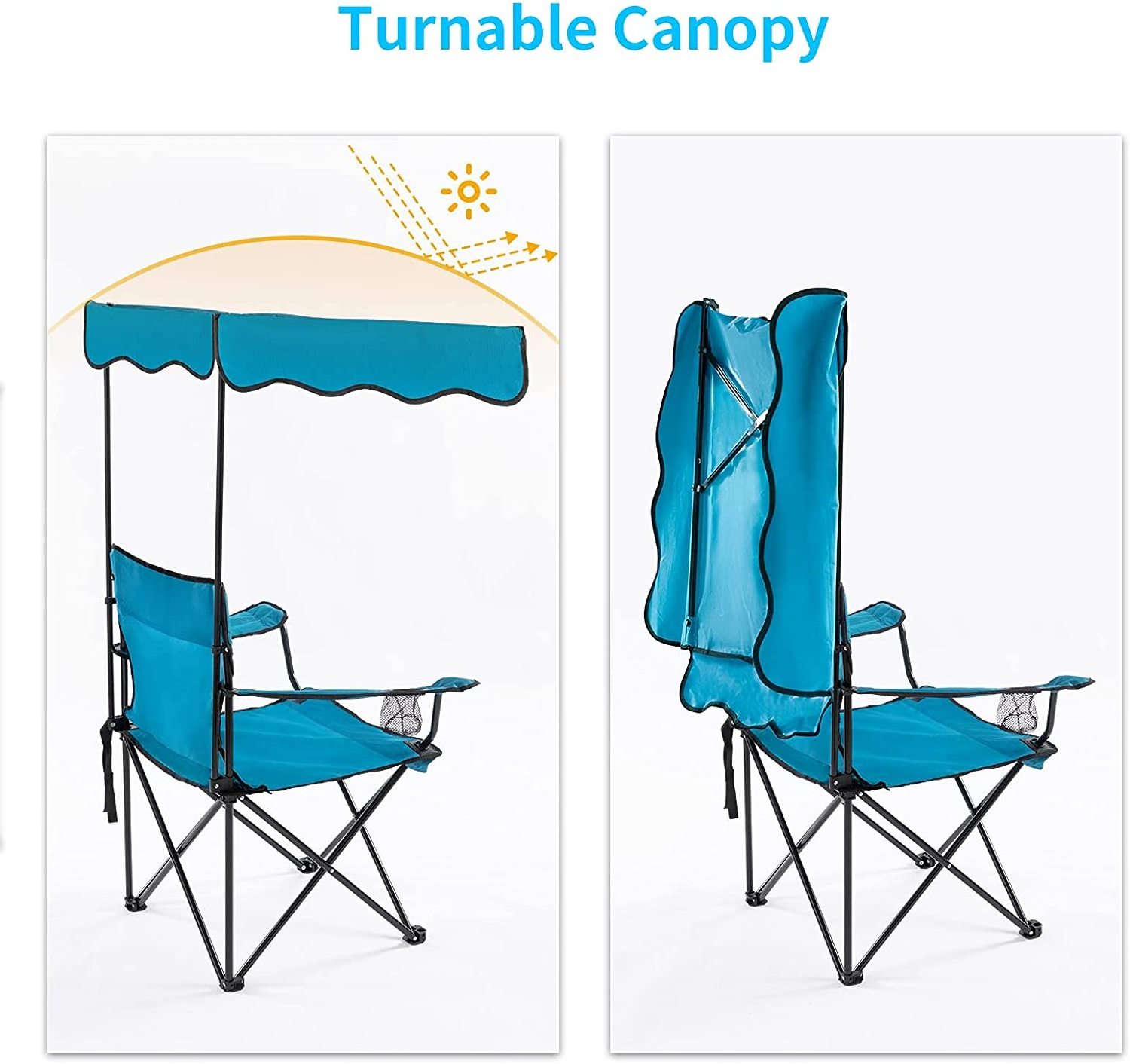 Woqi Outdoor Camping Chair Beach Chair with Canopy Shade Portable Folding with Shade Canopy Heavy Duty