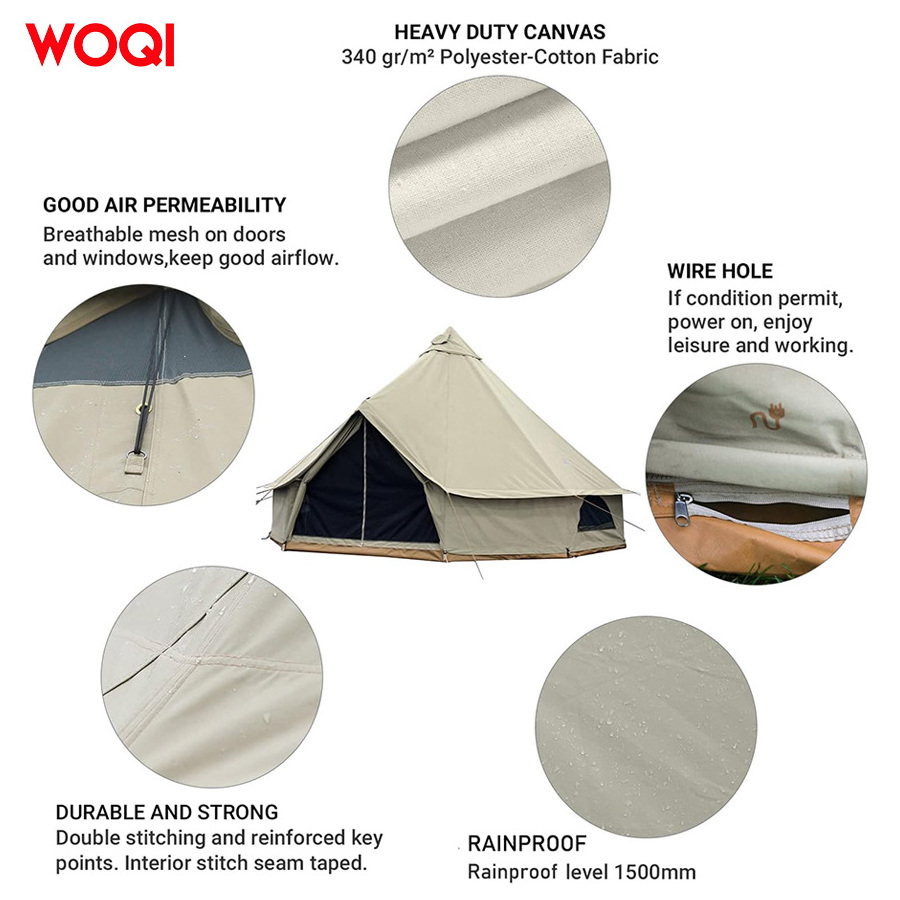 WOQI Outdoor Hotel Room Camping Tent Family Tent Camping House Shape Tent