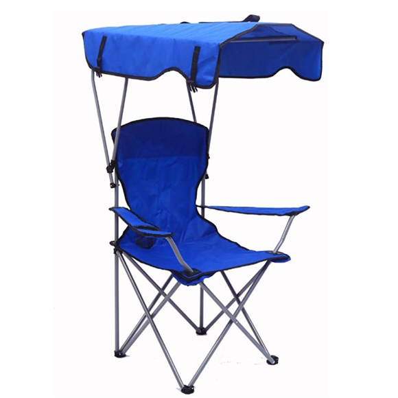 Woqi Outdoor portable folding camping beach chair factory foldable lightweight beach chair with Sun Canopy