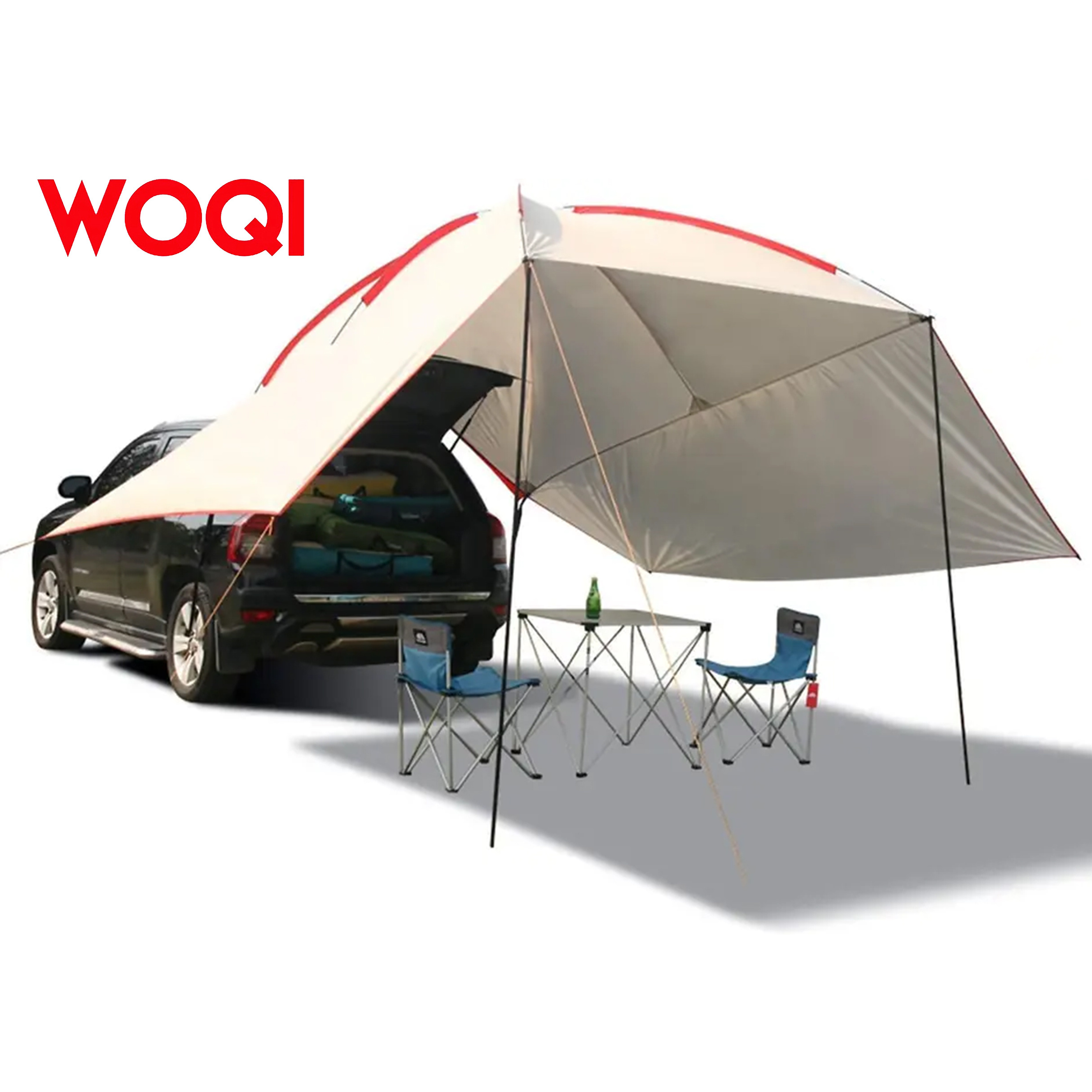 WOQI Waterproof Car Awning Sun Shelter Portable Auto Canopy Camper Trailer Sun Shade for Camping