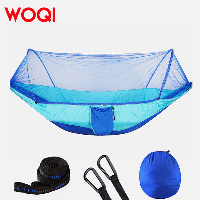 WOQI Outdoor Mosquito Net Hanging Bed Camping Mosquito Prevention Double Nylon Belt Mosquito Net Hanging Bed