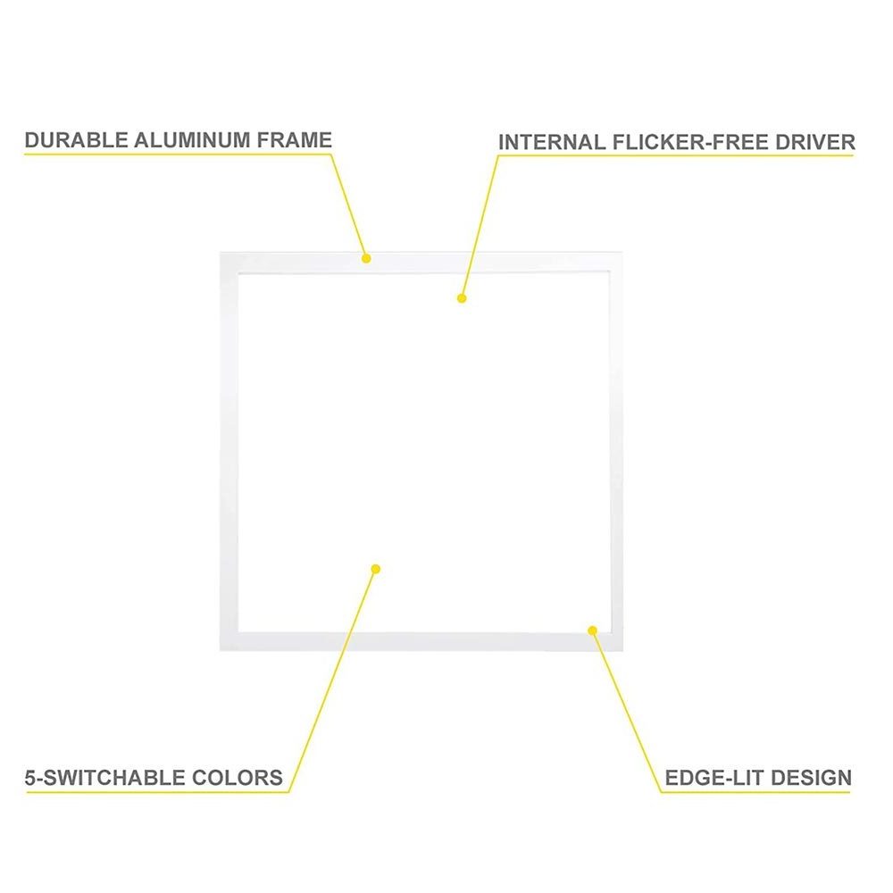 Worbest LED Ceiling Light Panel 1*1FT 15W 1500lm 120V to North America ETL Certification Damp Location