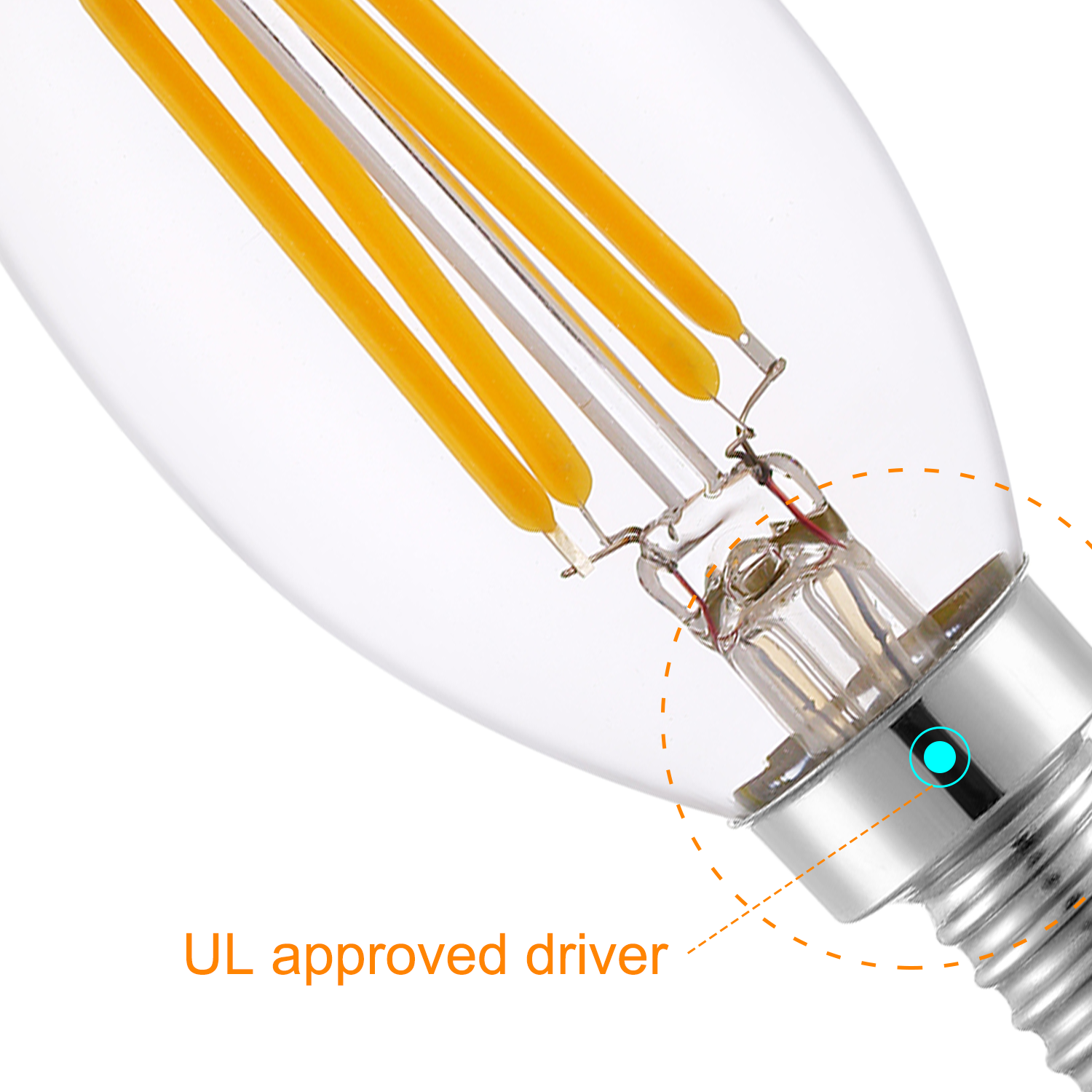 E12 LED Filament Candelabra Light Bulbs 60W Equivalent  Light Bulbs B11 E12 Small Base Clear LED Candle Bulbs Worbest