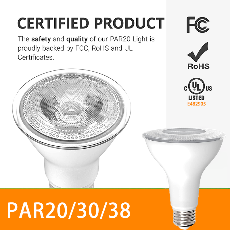 PAR20 PAR30 PAR38  LED Bulbs Indoor Flood Light R20 Dimmable 6000K Daylight Deluxe 50W Equivalent to 7W E26 Medium Base