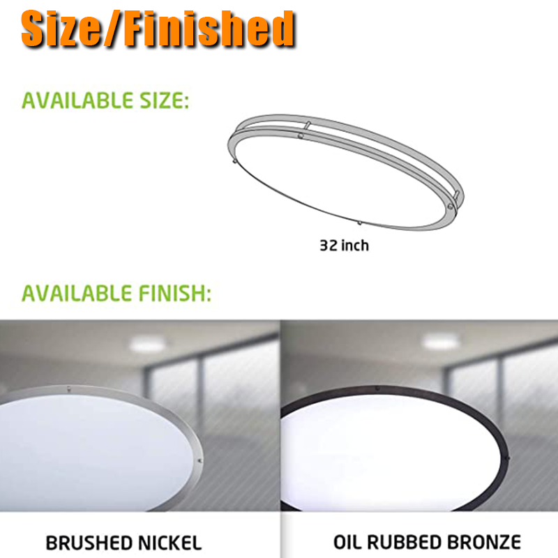 Worbest Rings LED Ceiling Light for Bedroom Wall Lamp Double Metal Home Lighting ETL Approval 3CCT Tunable 32inch 45W IP44