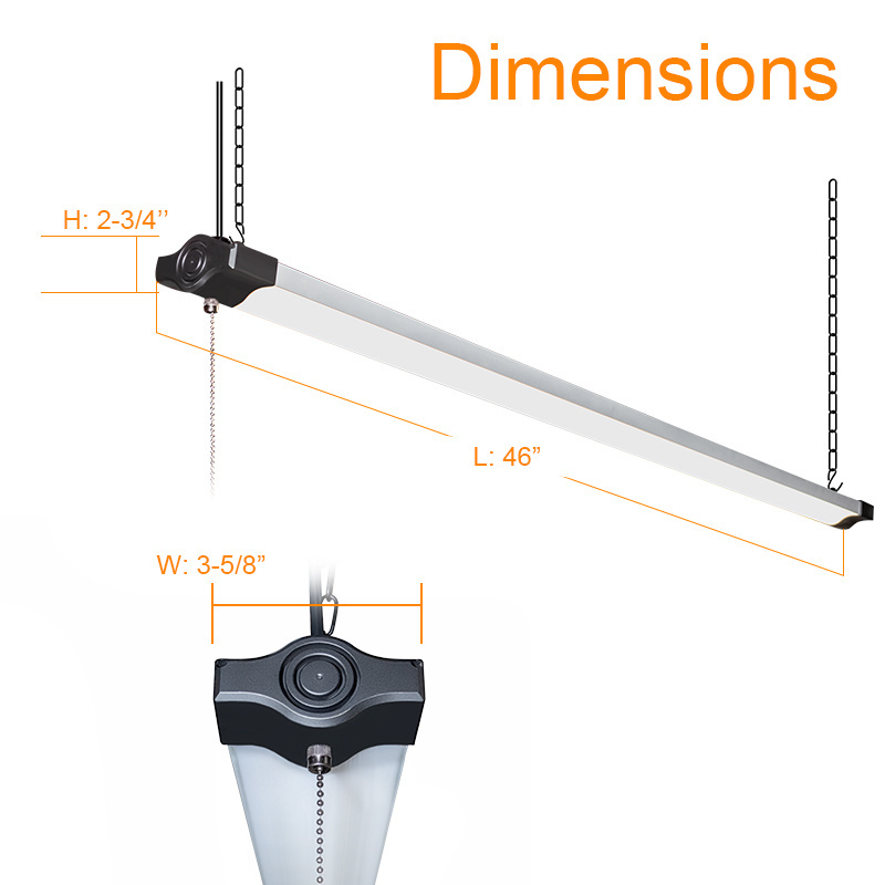 Linkable Office Led Tri-proof Shop Batten Tubes Pendant Light Led High Bay Linear Light US Warehouse Dropshipping 46inch 70W