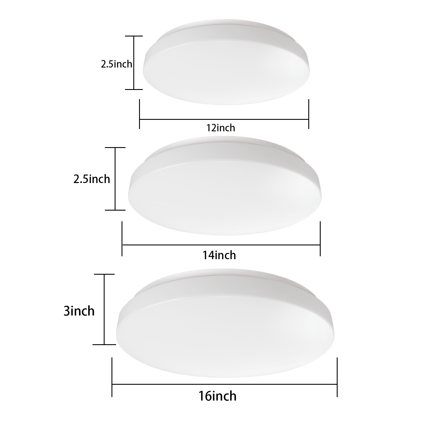 Worbest 14Inch 3CCT Adjustable Smooth Dimming LED Flush Mount ETL Certification Round Cloud Drum for Kitchen LED Ceiling Light