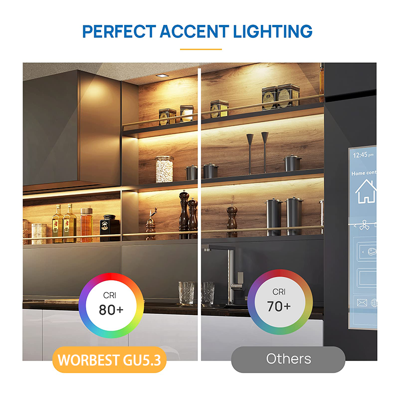 Worbest Home Tunable White Color GU5.3 Base LED Bulb 4000K Cool White Easy to Install 5W 325lm MR16 Light Bulb