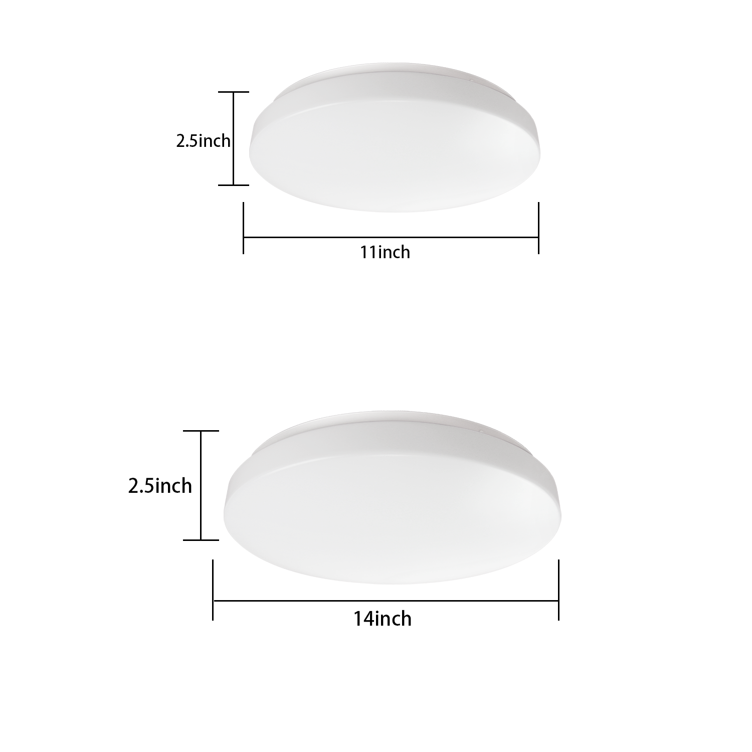 Worbest Five Years Warranty AC120V Round Drum LED Flush Mount Lighting 11inch 14inch 3CCT Dimmable for Indoor LED Ceiling Light