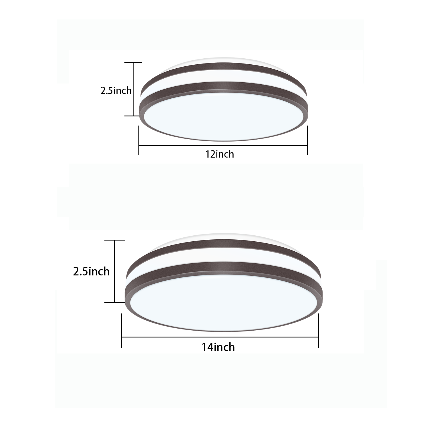 Worbest 12Inch Fake Double Ring ETL Certification LED Ceiling Light Low Profile Design for Kitchen Hallway LED Ceiling Lamp