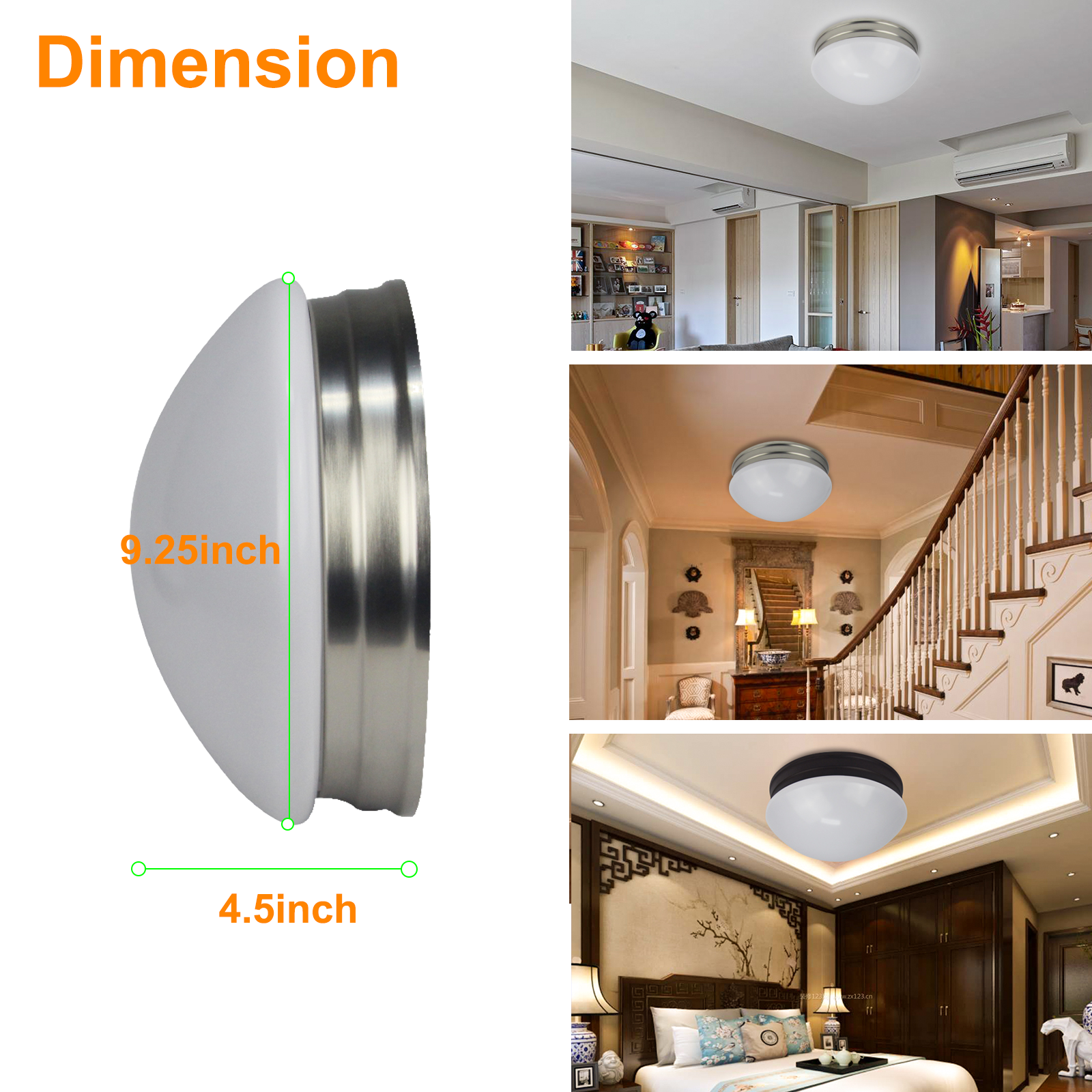 Worbest China Factory Sales 3CCT Adjustable Mushroom LED Ceiling Light 9Inch 15W Dimmable for Indoor LED Flush Mount Lighting