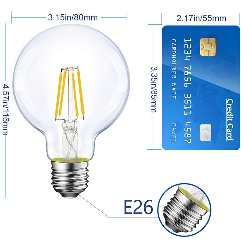 High output energy saving 120v LED Filament Bulb Clear Glass Cover E26 E27 Base G25 CCT selectable Dimmable Light Bulb