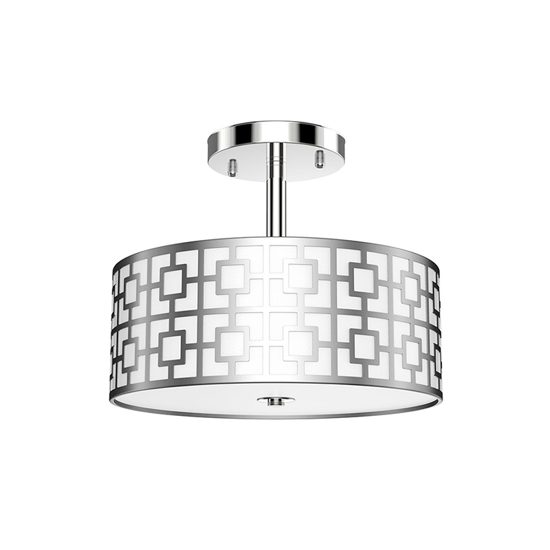 Fashion 13inch Satin Nickel/Black Color 100%-10% Dimmable 2700K-5000K Select 3-Light Semi Ceiling Light