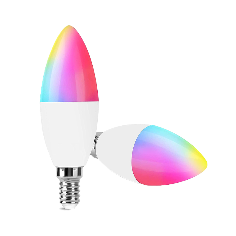 Smart bulb 4.5W 120V 80CRI 350lm 6500k APP and Voice Control Smart Candelabra LED Bulb Dimming RGBCW Multicolor