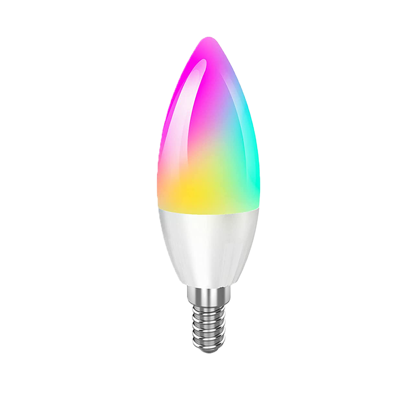 Smart bulb 4.5W 120V 80CRI 350lm 6500k APP and Voice Control Smart Candelabra LED Bulb Dimming RGBCW Multicolor