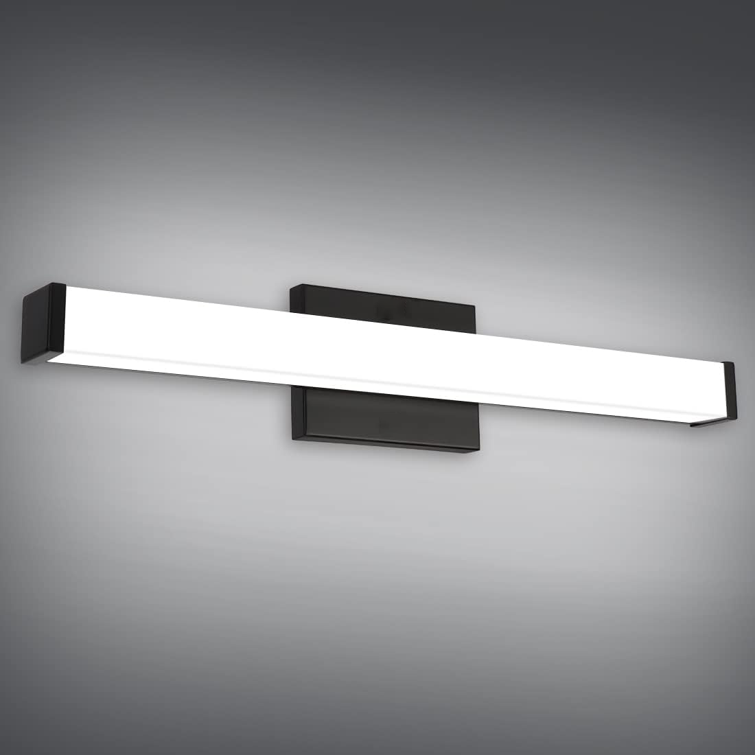 Worbest Modern Matte Black Bath Led Mirror Wall Light Makeup Sconce Lighting Fixtures Vanity Light Mirror For Bathroom