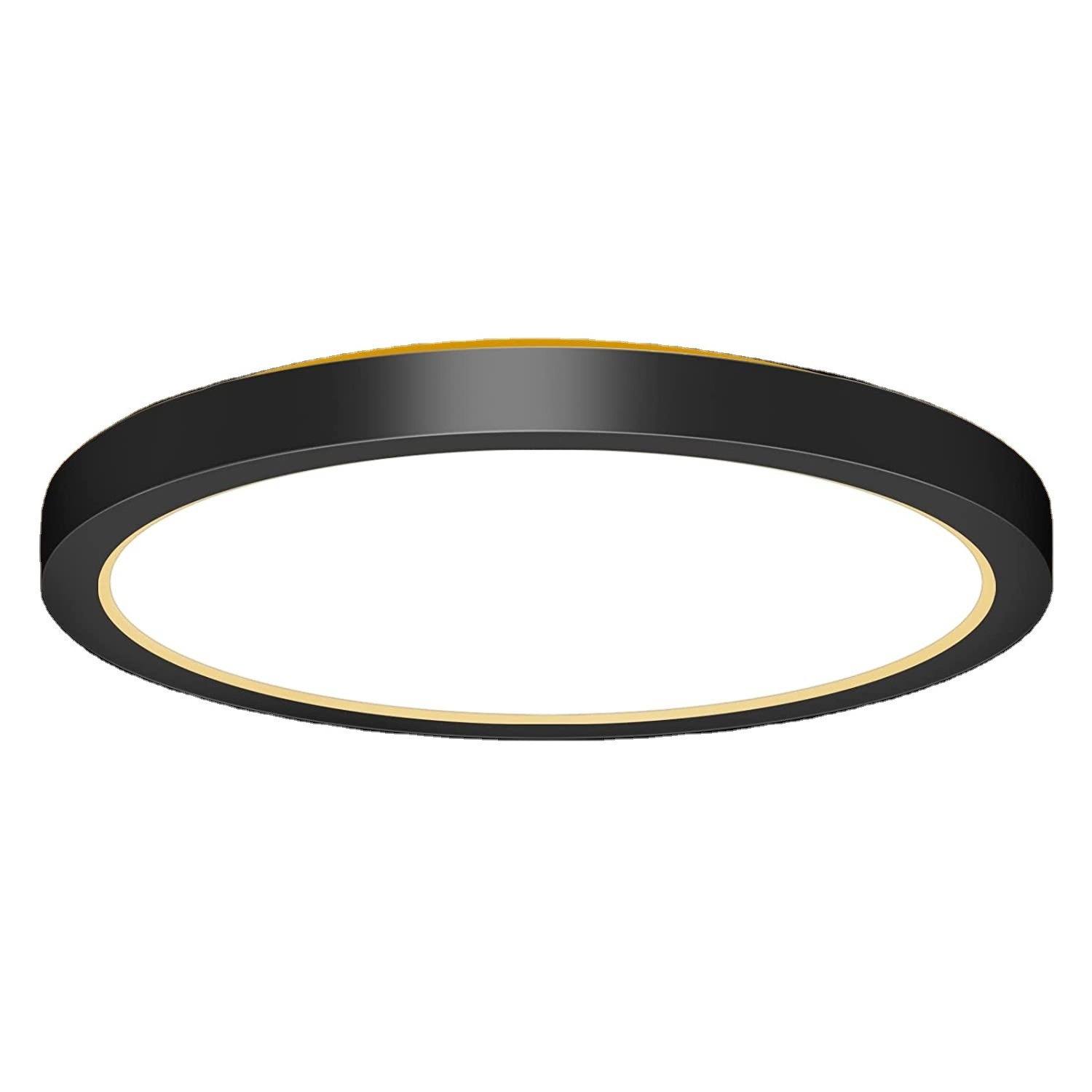 Worbest modern circular design with night light led flush mount lighting black white 3CCT 120v 14inch light fixture for indoor