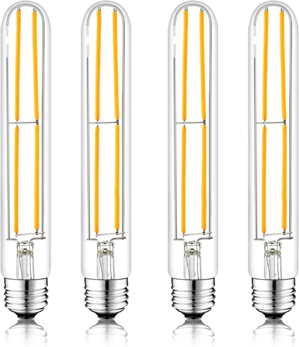 7.3 Inch E26 Light Bulb Dimmable Soft White 6W Tubular T10 Long Clear Glass Led Light Bulbs 60 Watt Equivalent