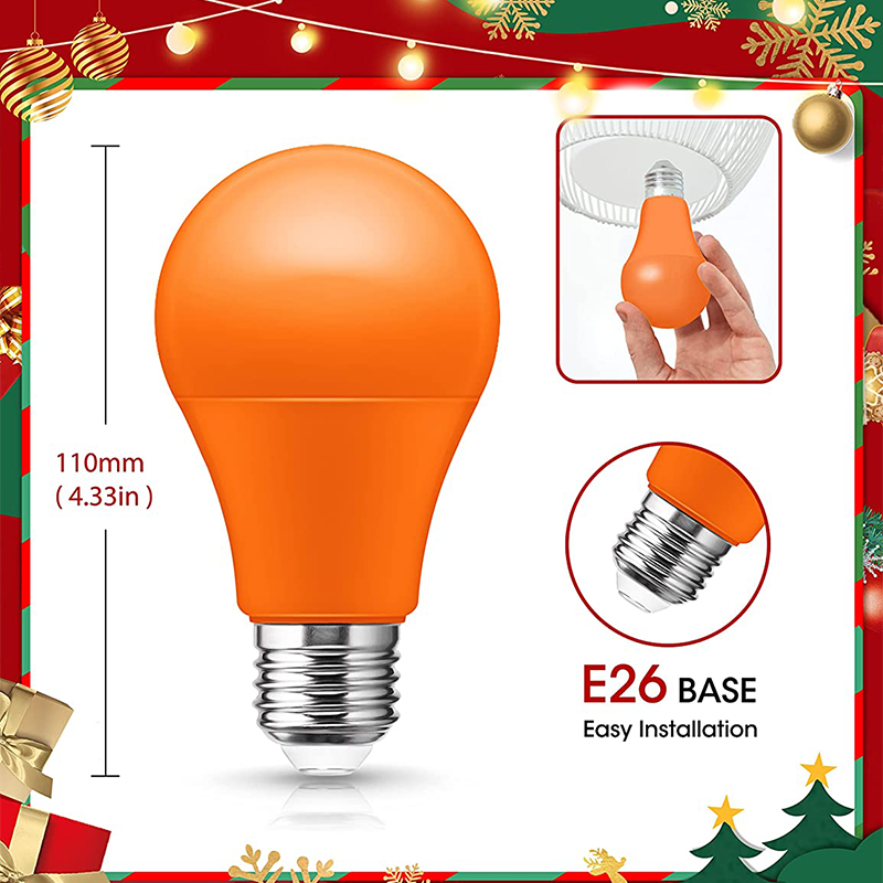 Worbest Energy Saving A19 Orange Bulb CCT Tunable Triac Dimmable 15W Euqivalent 100W Damp Location Lighting UL