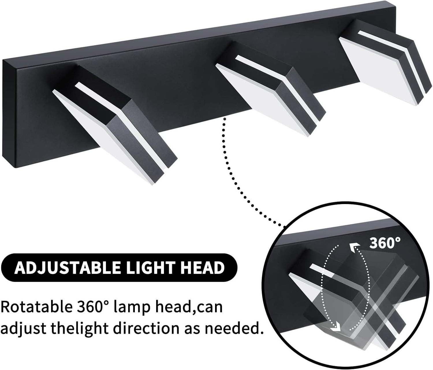 Worbest Led Wall Lighting ETL/cETL Led vanity light 5CCT light fixtures Use for Modern Bathroom