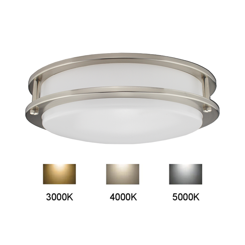 Round White Double-Ring Series Low Flicker Noise free Ceiling Light Led flush mount fixture