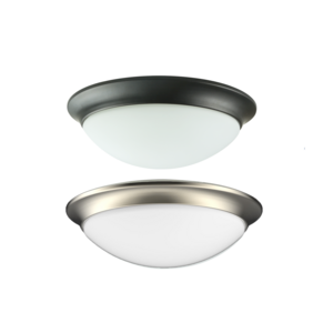 Worbest Triac Dimming 11inch 15W Surface Mount Drum LED Ceiling Light Glass Cover 3CCT Brush Nickel for Indoor LED Ceiling Light