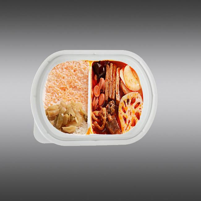 New Disposable White PP Plastic Bowl Self Heating Food Container for hot pot