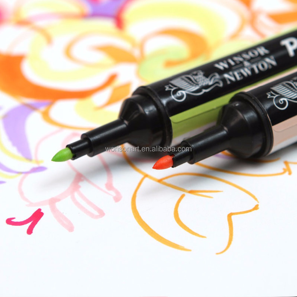 Winsor & Newton Promarker Twin Tip Marker Pen 6 Colours & 12 Colours Blender Artist Brush Pen