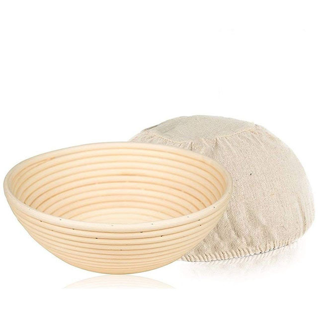 WORISTER Natural Rattan Dough Basket Proving Fermentation Basket with Liner Bread French Baguette Dough Brotform Proofing basket